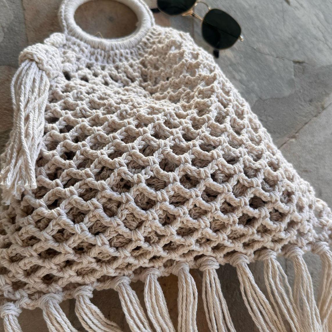 Maui Beach Bag, Handmade Crochet