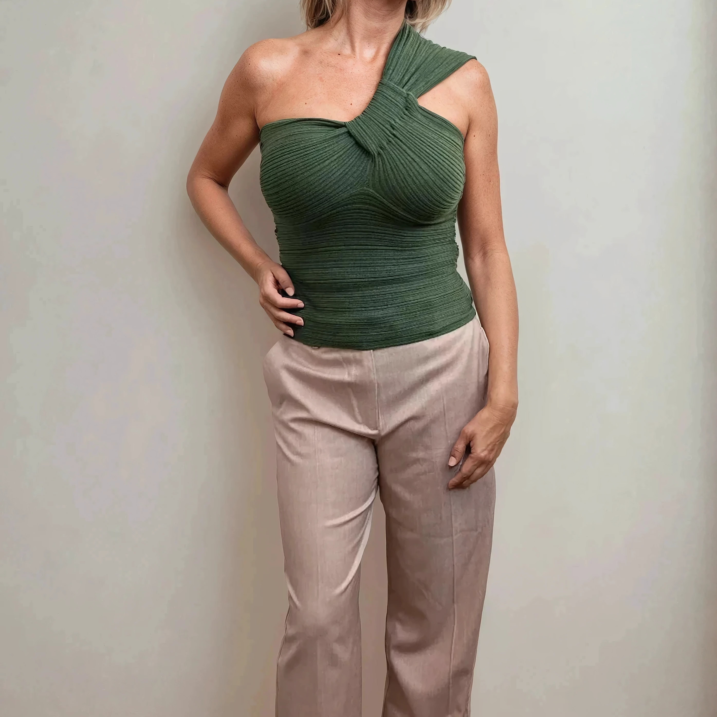 One Shoulder Knot Top