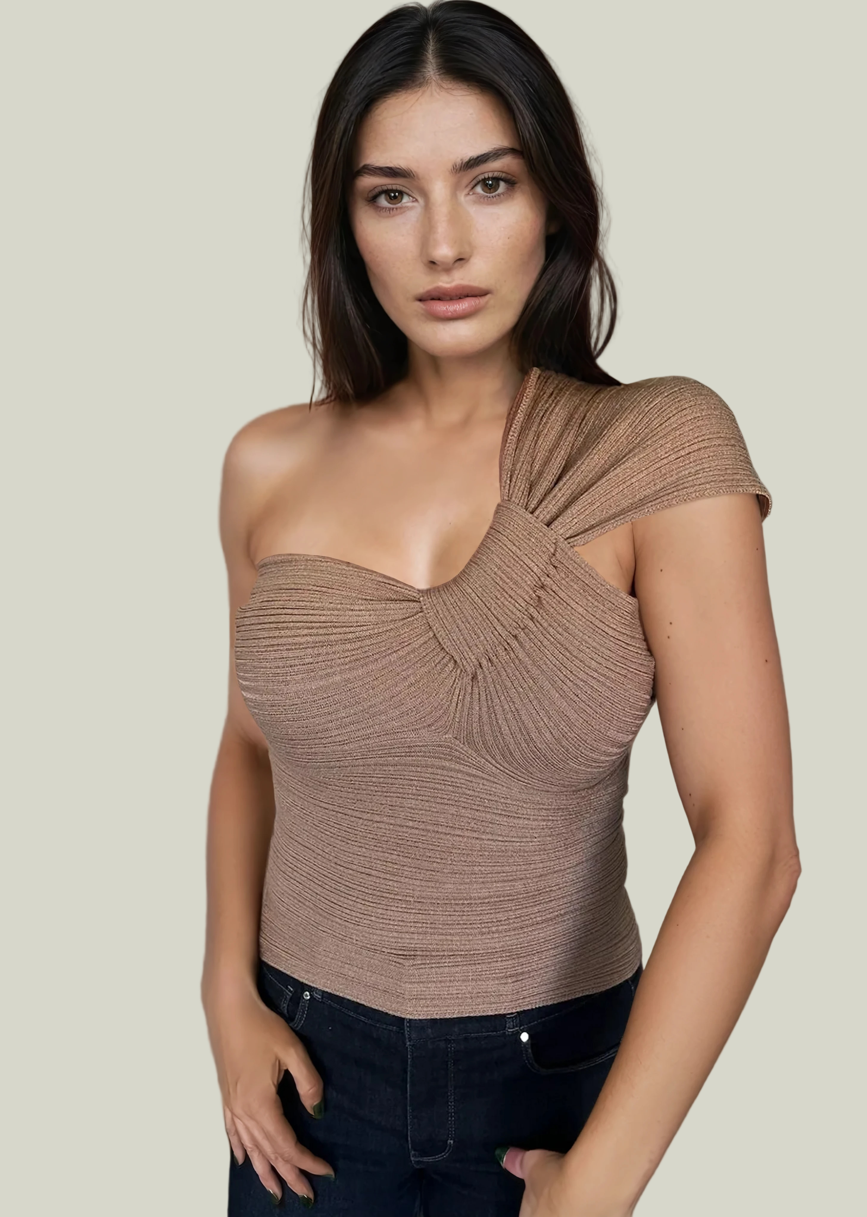 One Shoulder Knot Top