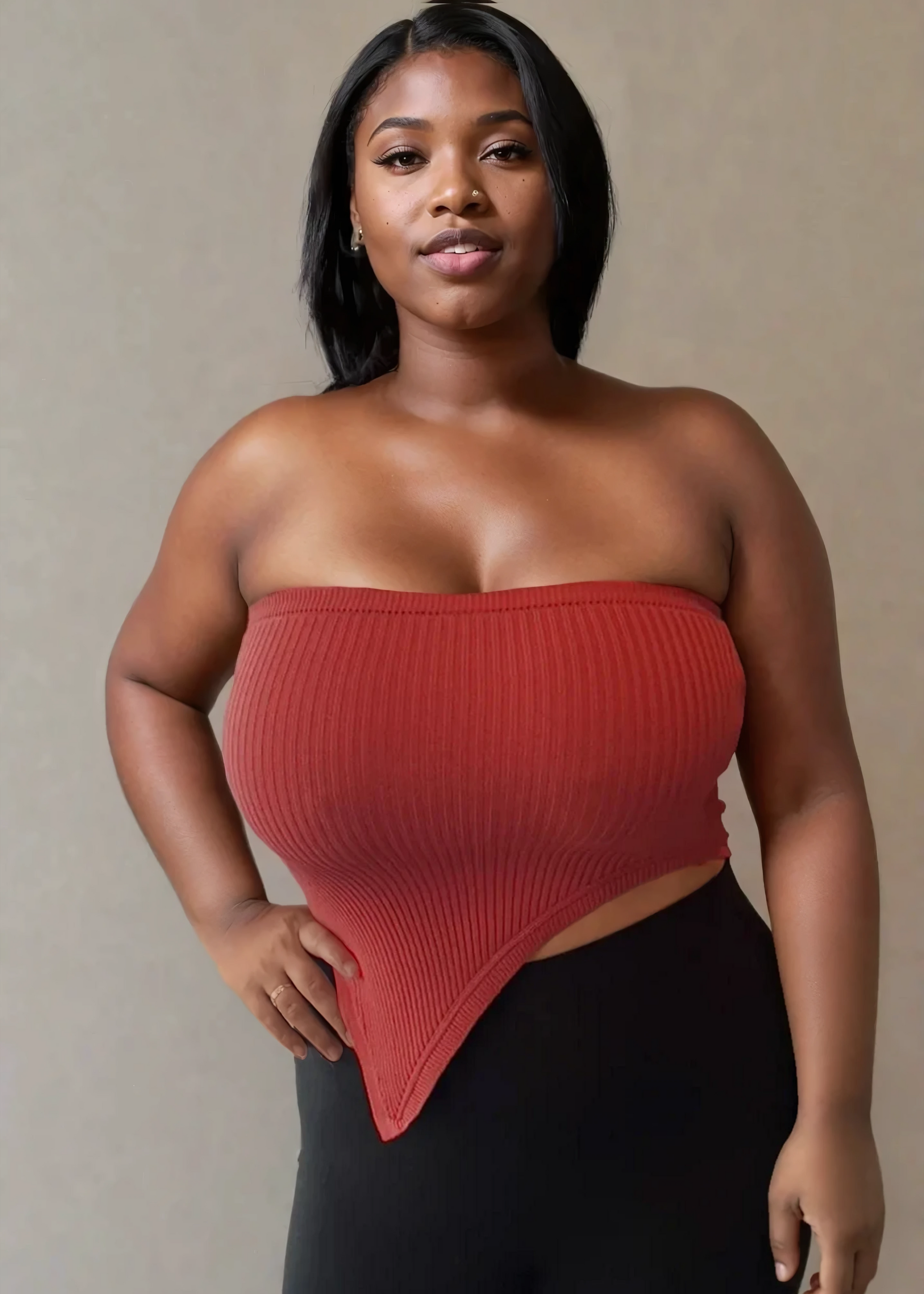 Triangular Knitted Top