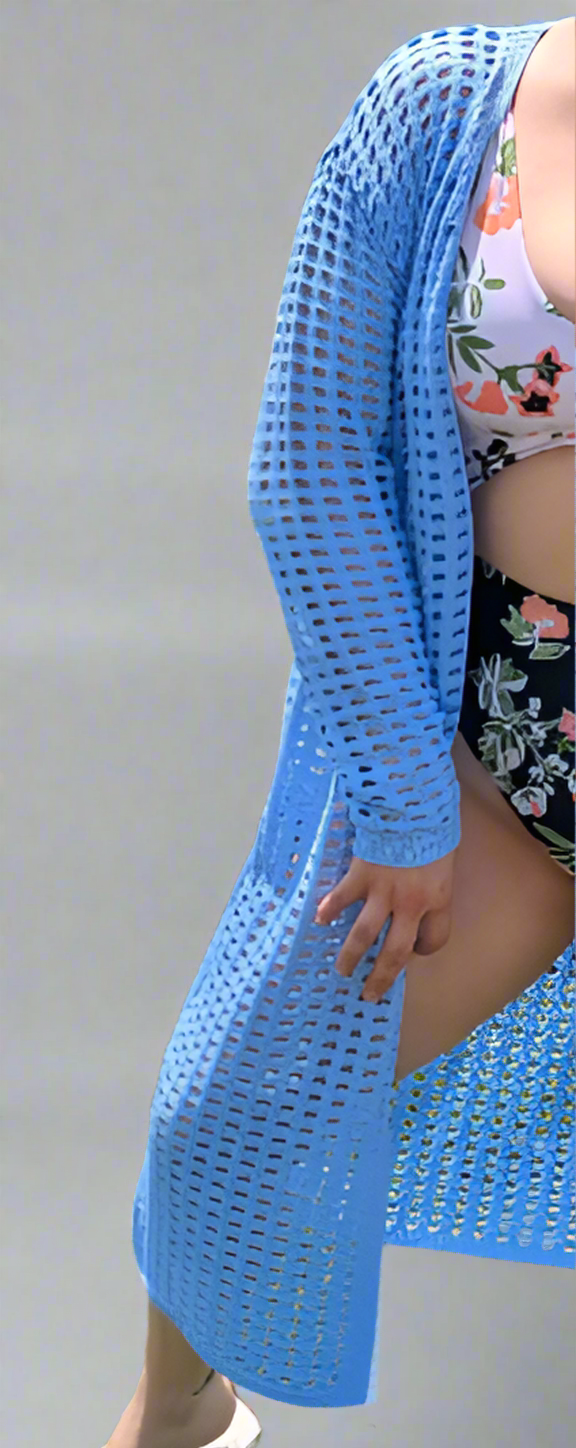 Long Kimono Cover-up, Handcrafted